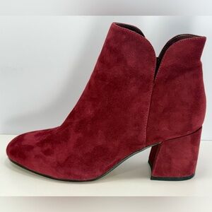 Vince Camuto Red Wine Suede Ankle Boots